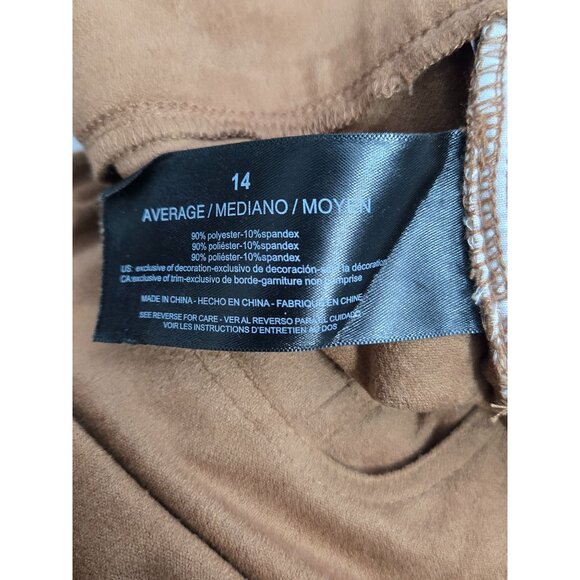 Gloria Vanderbilt Womens Suede-Look Pants Size 14 Average Medium Brown Polyester - Picture 4 of 4